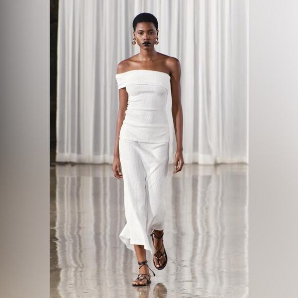 Zara ASYMMETRICAL SKIRT IN RIBBED FABRIC - Picture 5 of 15